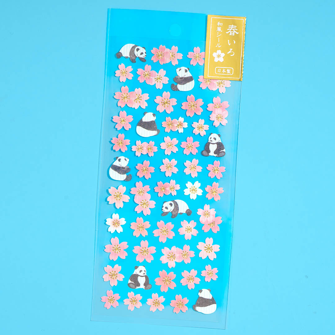 Spring Colors Panda Sakura Stickers
