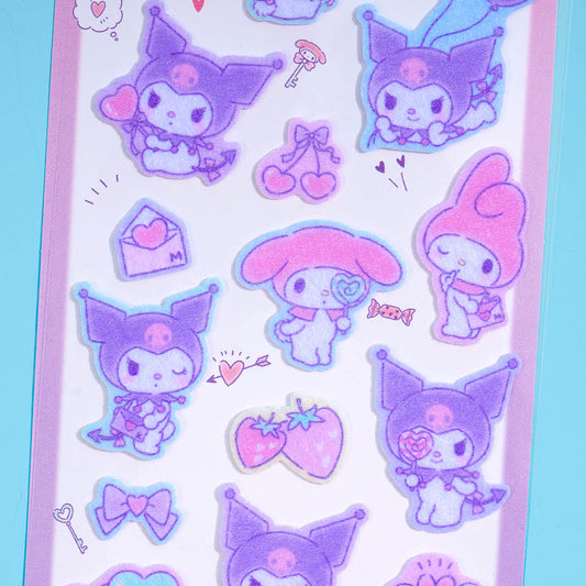 Kuromi x My Melody Friendship Felt Stickers