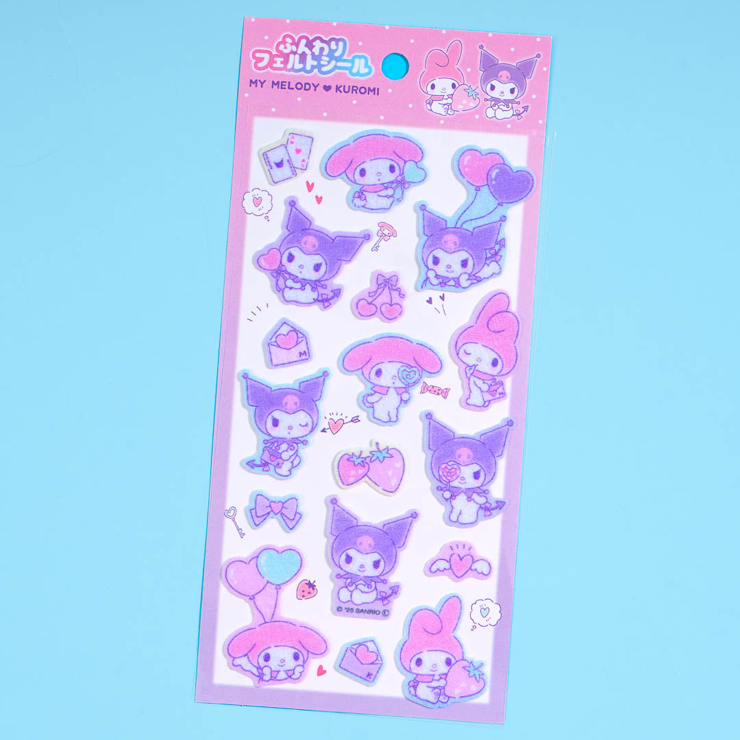 Kuromi x My Melody Friendship Felt Stickers