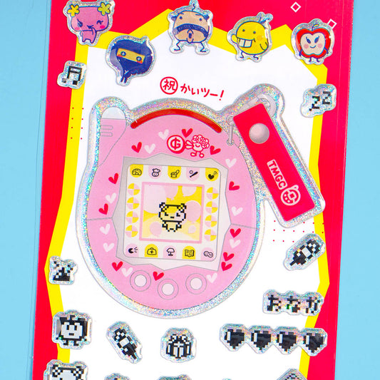 Tamagotchi Puffy Sparkly Sticker Sheet