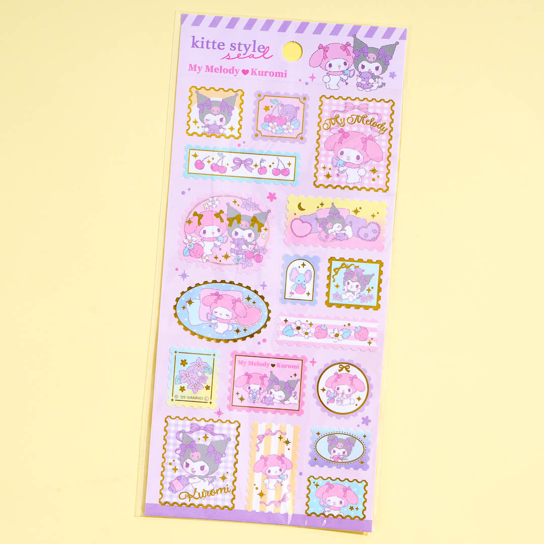 My Melody and Kuromi Kitte Style Stickers