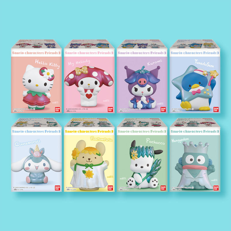 Sanrio Characters Friends 3 Figure With Gum