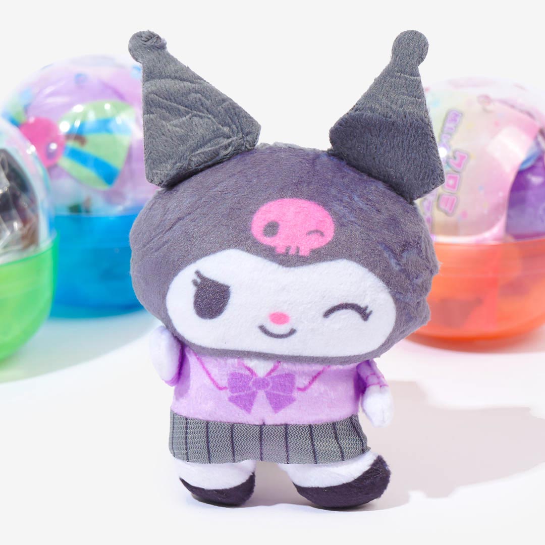 Kuromi Makeover Plush Badge Gachapon