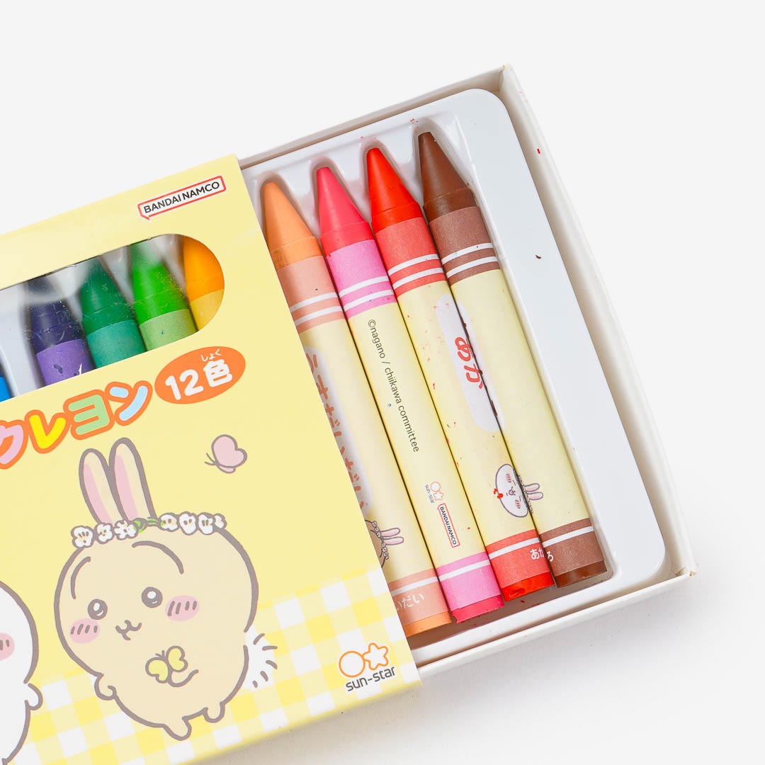 Chiikawa Springtime Buddies 12-Color Crayon Set