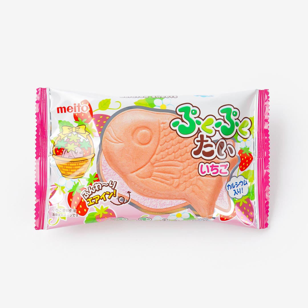 Meito Puku Puku Tai Fish Shaped Wafer - Strawberry