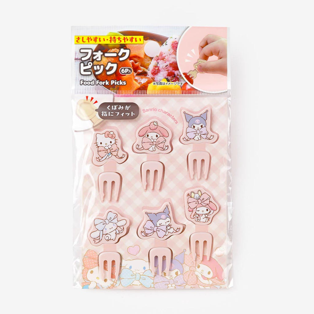 Sanrio Characters Big Bows Food Fork Pick Set