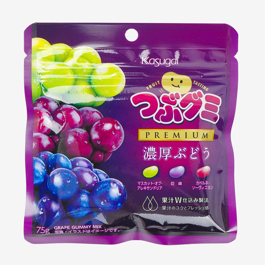 Kasugai Tsubu Premium Gummy Candy - Mixed Grapes