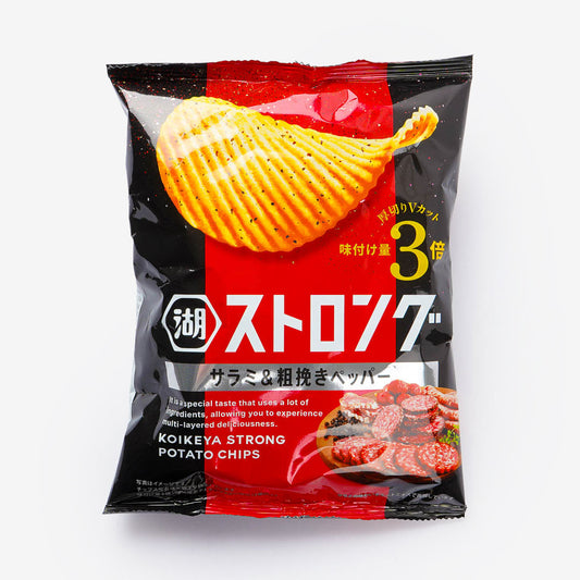 Koikeya Strong Potato Chips - Salami & Course Ground Peppper