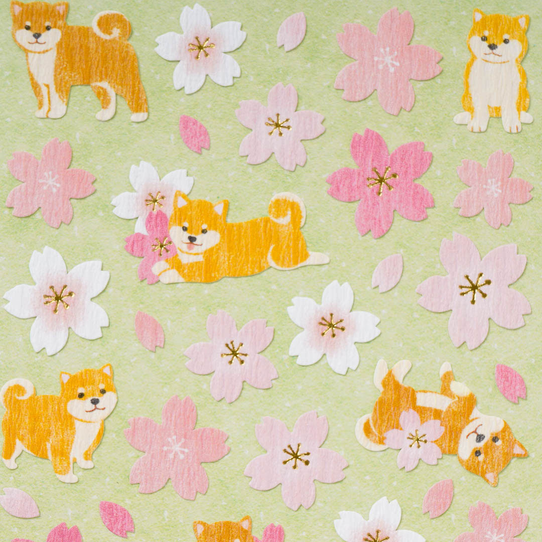 Shiba Inu Sakura Stickers