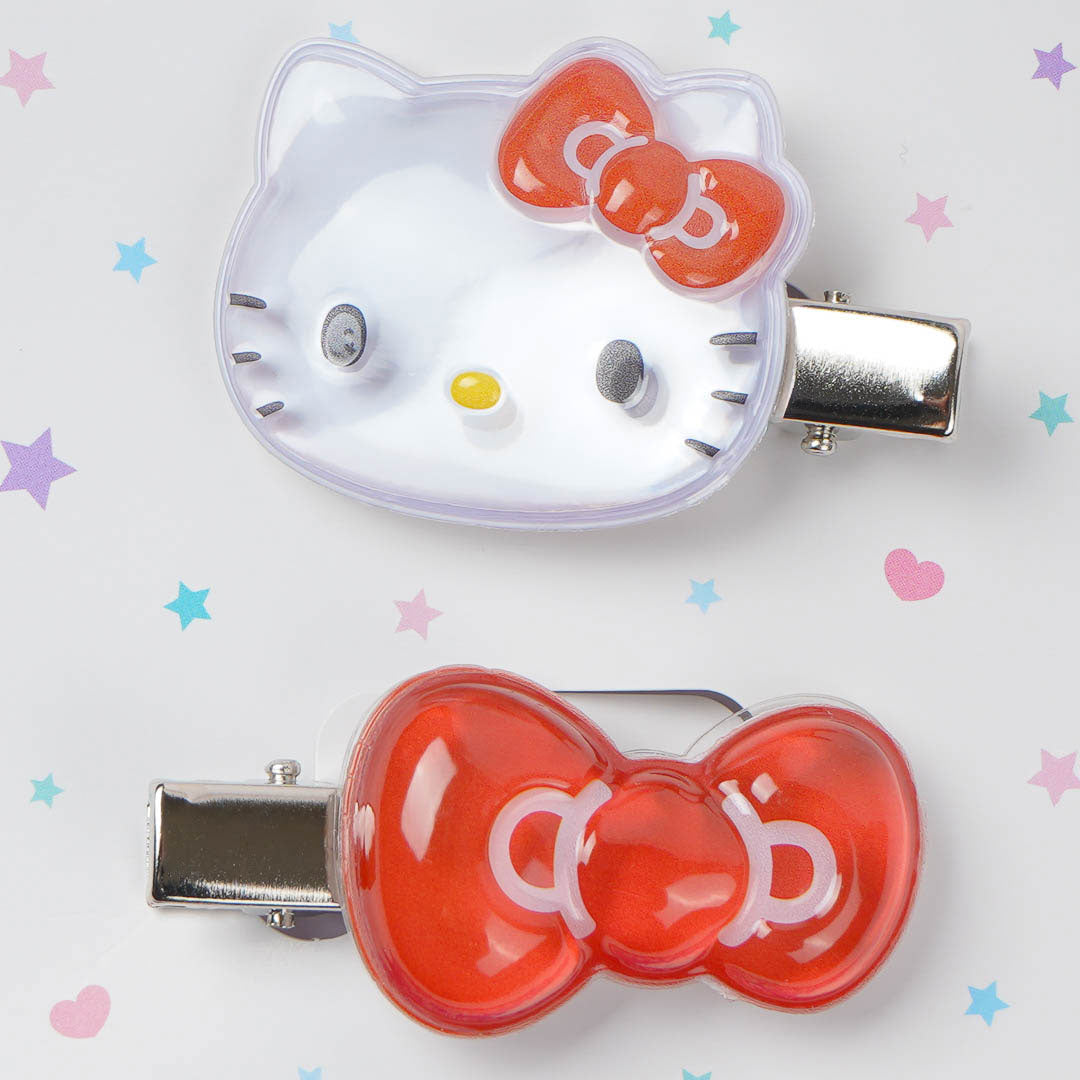 Hello Kitty Red Bow 3D Hair Clip Set - 2 Pcs