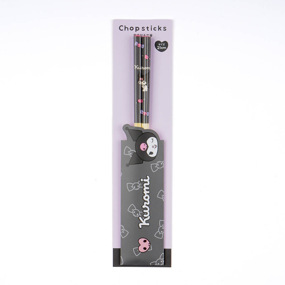 Kuromi Purple Bow Bamboo Chopsticks