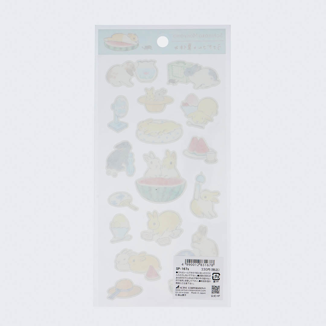 Japanese Summer Stickers - Happy Rabbits
