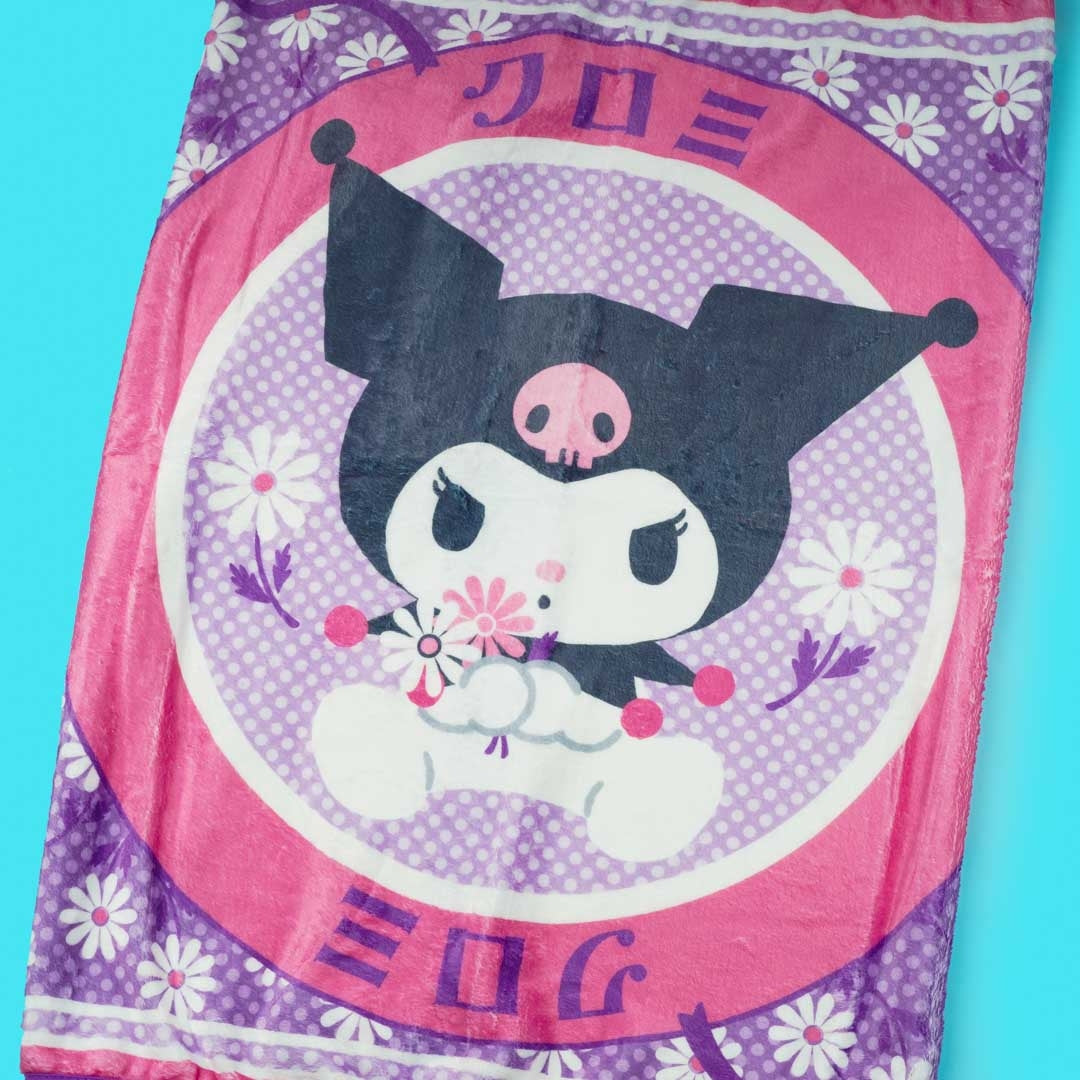 Kuromi Flowery Fluffy Blanket