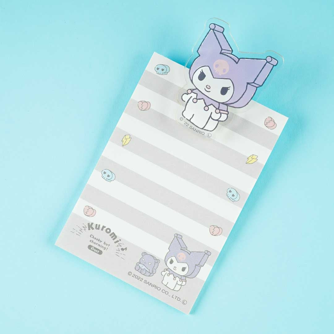 Kuromi Memo Pad & Acrylic Clip Set