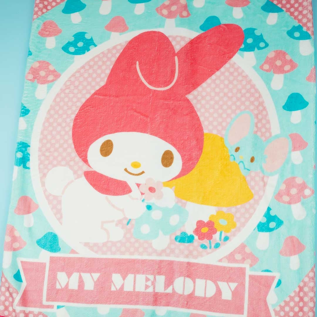 My Melody Mushroom Garden Fluffy Blanket