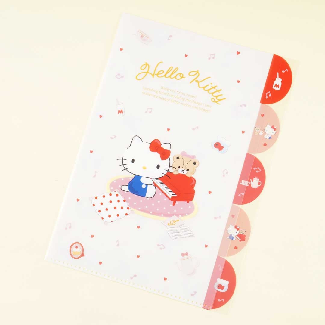 Hello Kitty Red Piano Multi-Slot A4 File Folder