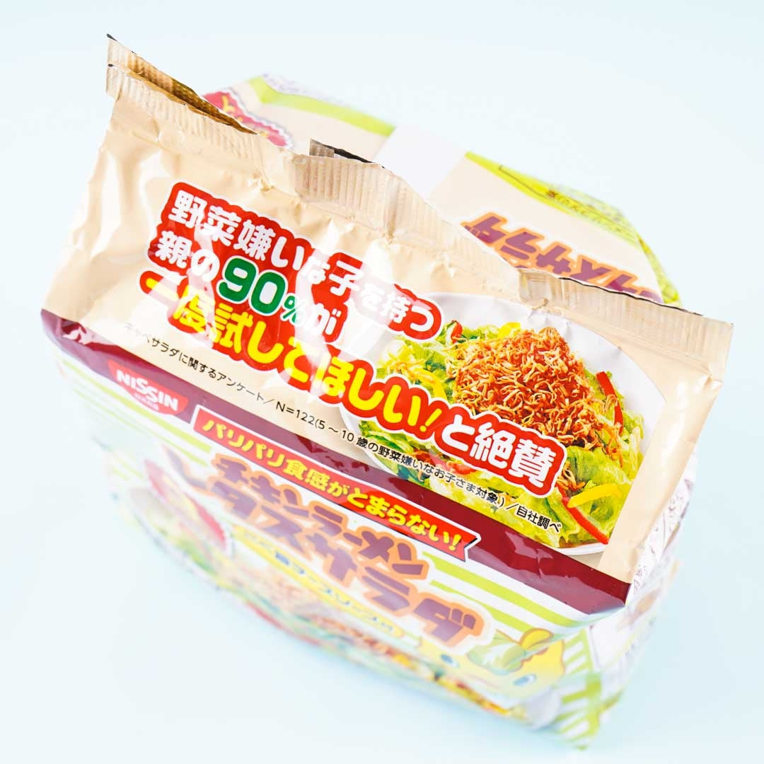 Nissin Chicken Ramen Lettuce Salad With Rich Cheese Sauce Pack