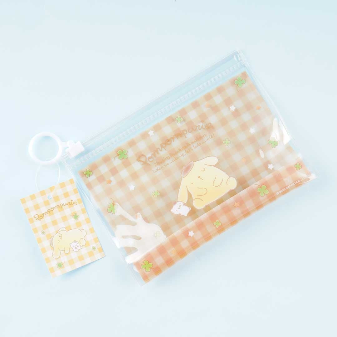 Pompompurin Flowery Clear Slider Pouch