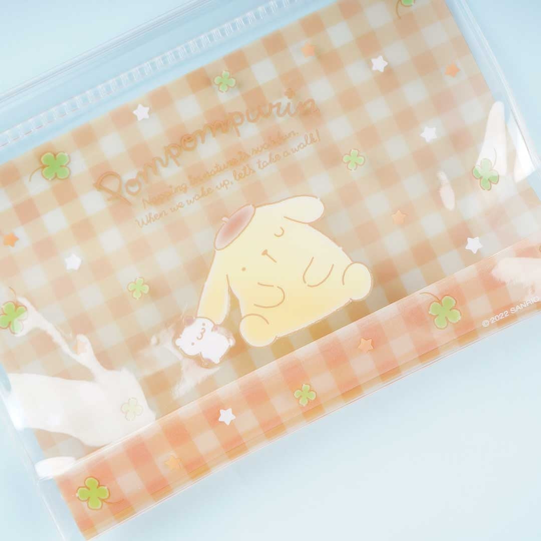 Pompompurin Flowery Clear Slider Pouch