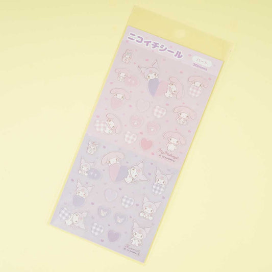 Kuromi & My Melody Heart Share Seal Stickers