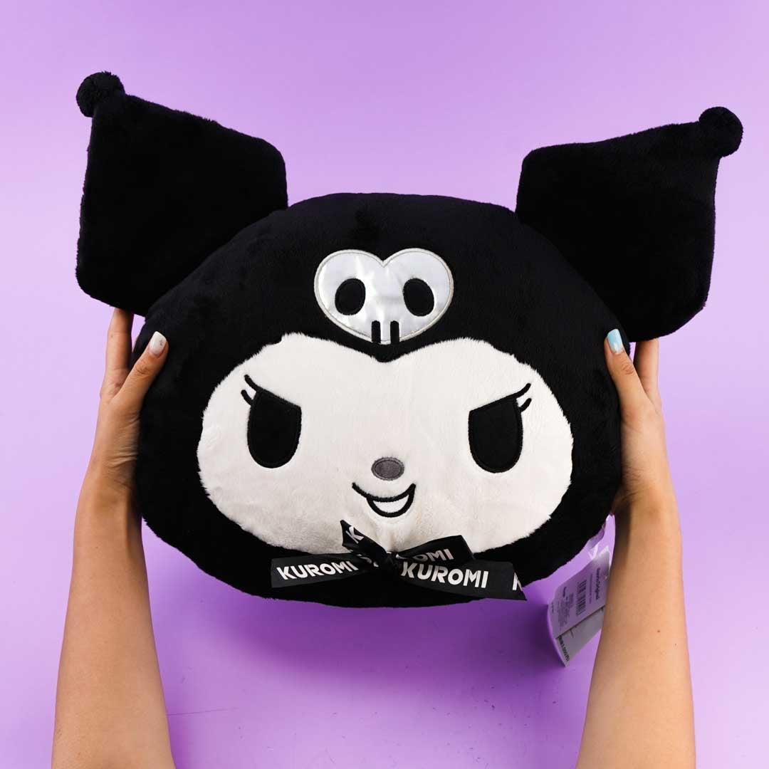 Kuromi Monochrome Die-Cut Face Cushion