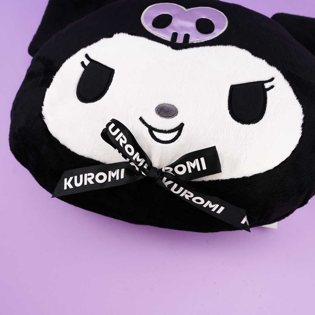 Kuromi Monochrome Die-Cut Face Cushion