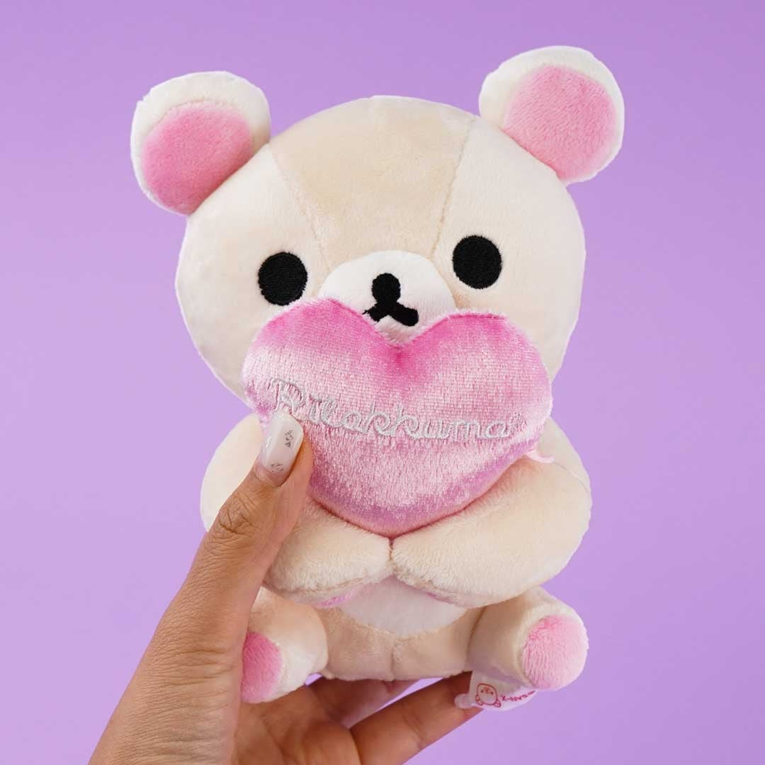 Korilakkuma Heart Sitting Plushie Phone Holder