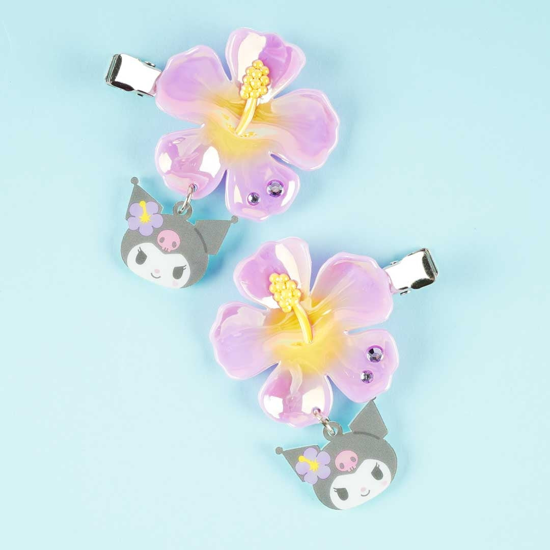 Kuromi Hibiscus Hair Clip Set
