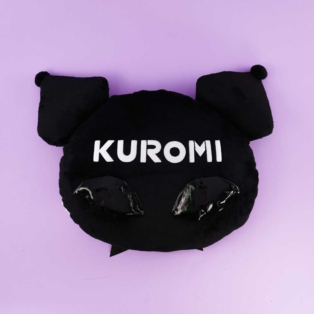 Kuromi Monochrome Die-Cut Face Cushion