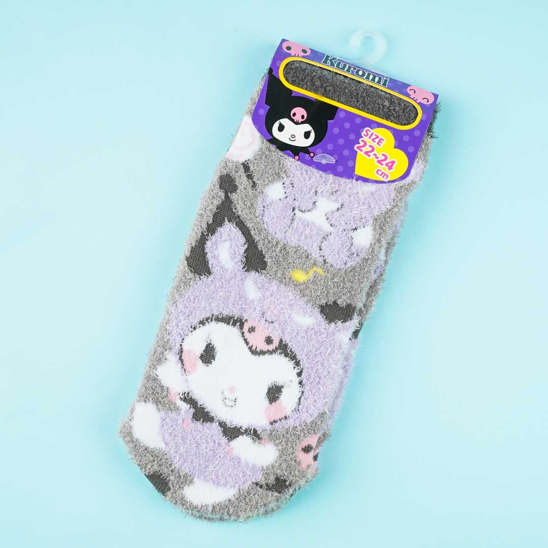 Kuromi Cute Face Fluffy Room Socks