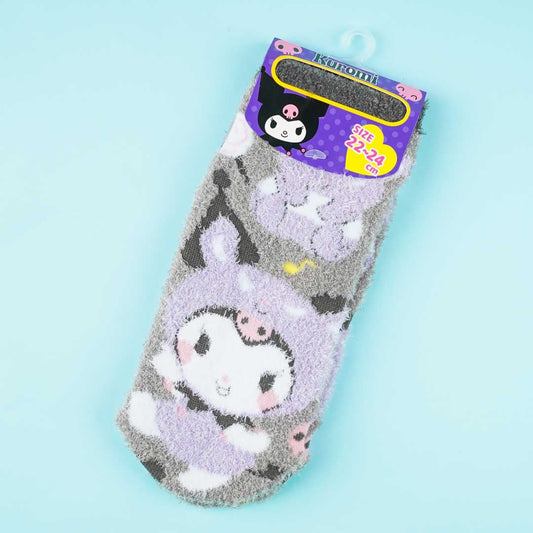 Kuromi Cute Face Fluffy Room Socks