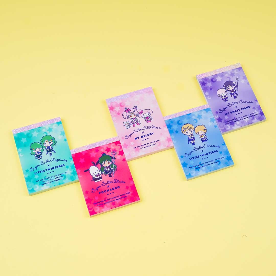 Sanrio Characters X Sailor Moon Chibi Memo Pad Set - Team A